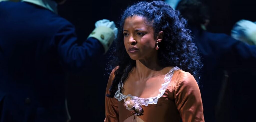 Renée Elise Goldsberry as Angelica Schuyler in Hamilton