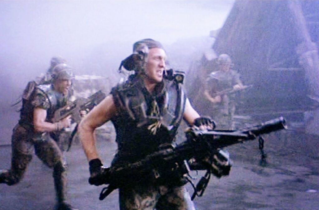 Mark Rolston as one of the Marines in Aliens