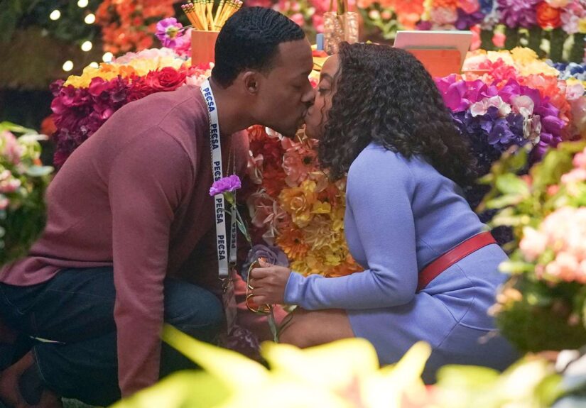 Janine and Gregory kiss