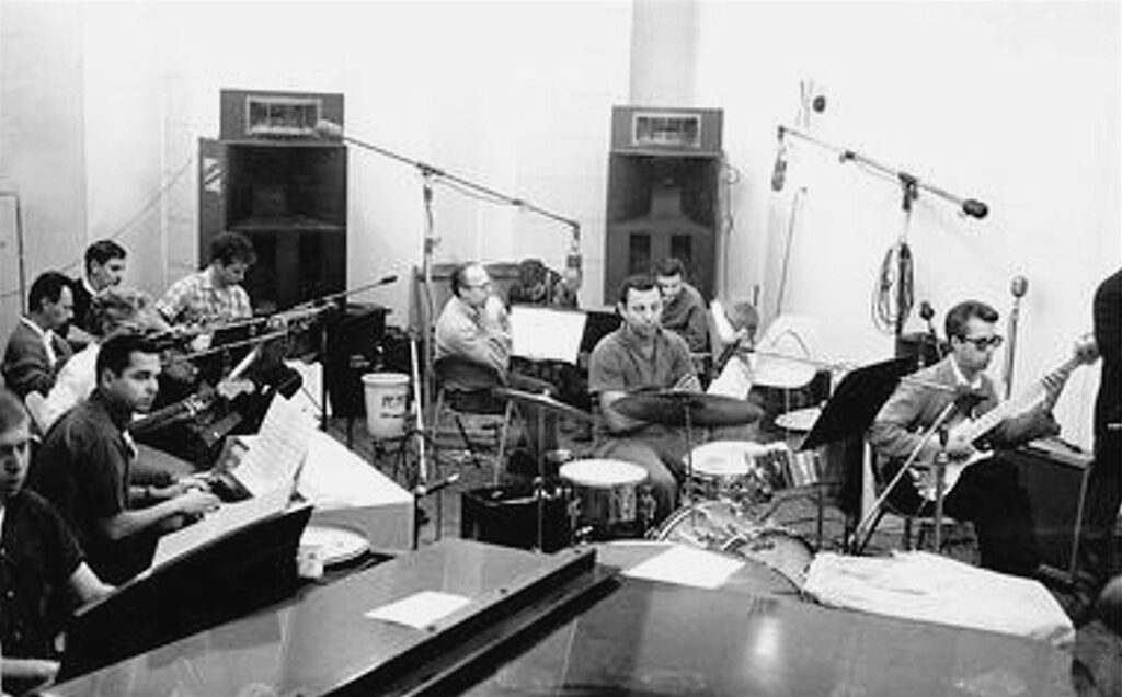 Phil Spector and the Wrecking Crew recording songs
