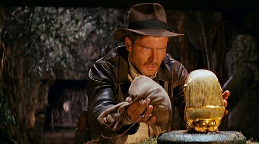 Indiana Jones steals an idol in Raiders of the Lost Ark