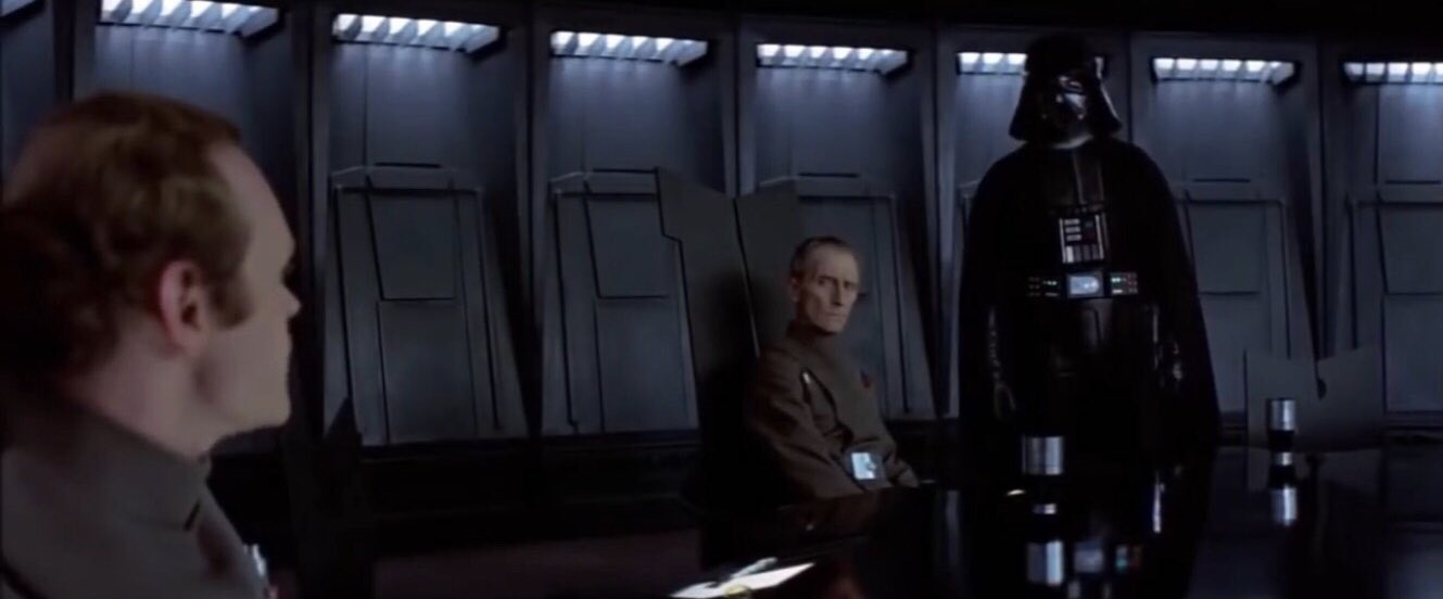 Admiral Motti mocks Darth Vader