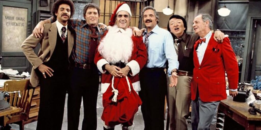 The cast of Barney Miller celebrates Christmas