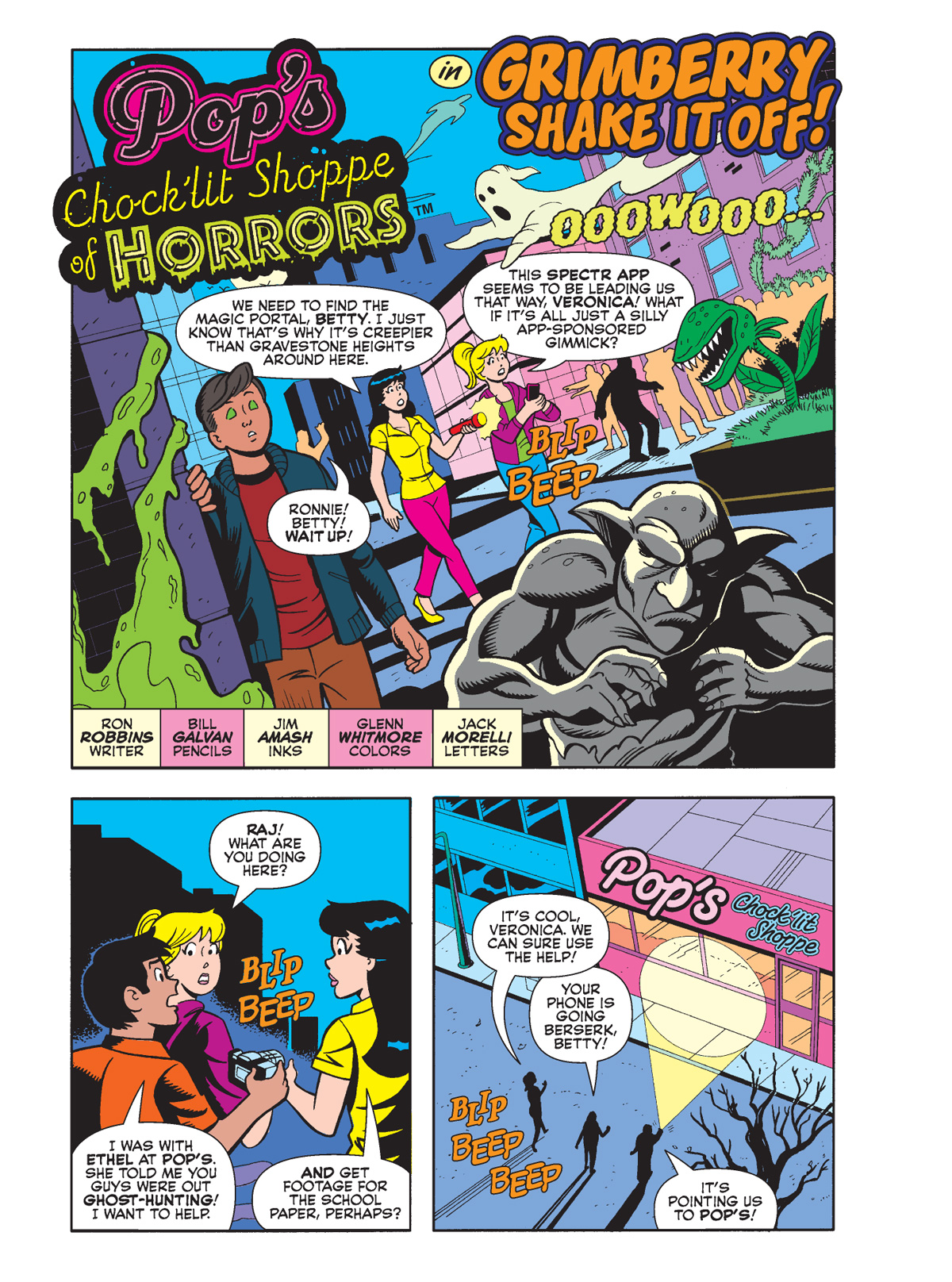 Betty and Veronica are searching for a spooky occurrence
