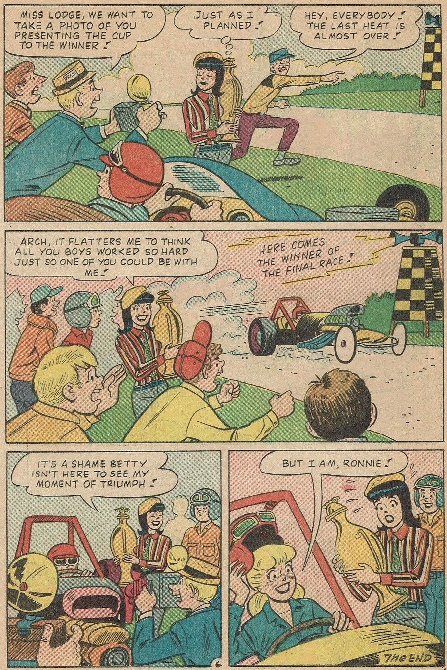 Betty wins the race