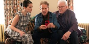 The gang reads a text message