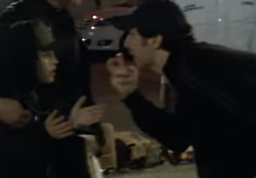 Zach Braff shouting at a kid