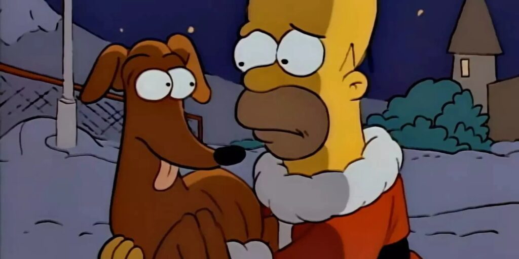 Homer meets a dog