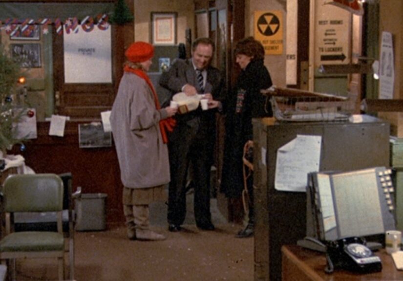 Cagney and Lacey have eggnog with Samuels