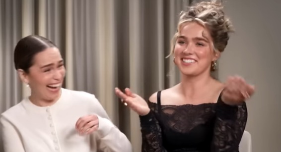 Haley Lu Richardson laughing about her Heated Rivalry fandom
