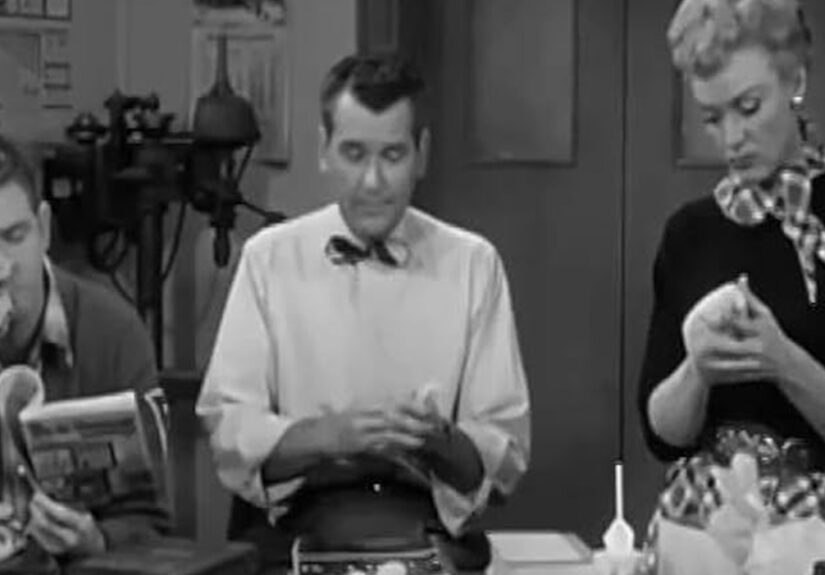 Miss Brooks learns how to do carpentry