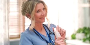 Sarah Chalke selling Secret